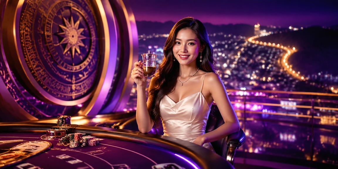 Bàn baccarat trực tuyến và cà phê Đà Lạt trong không khí casino sang trọng