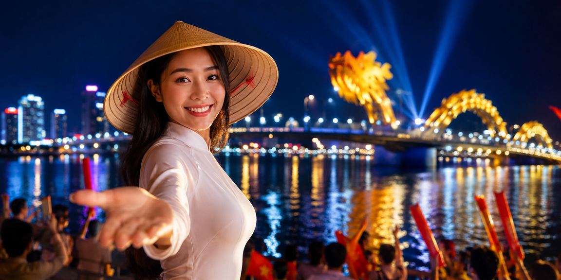Người phụ nữ đội nón lá tại Đà Nẵng trong không khí cá cược sôi động