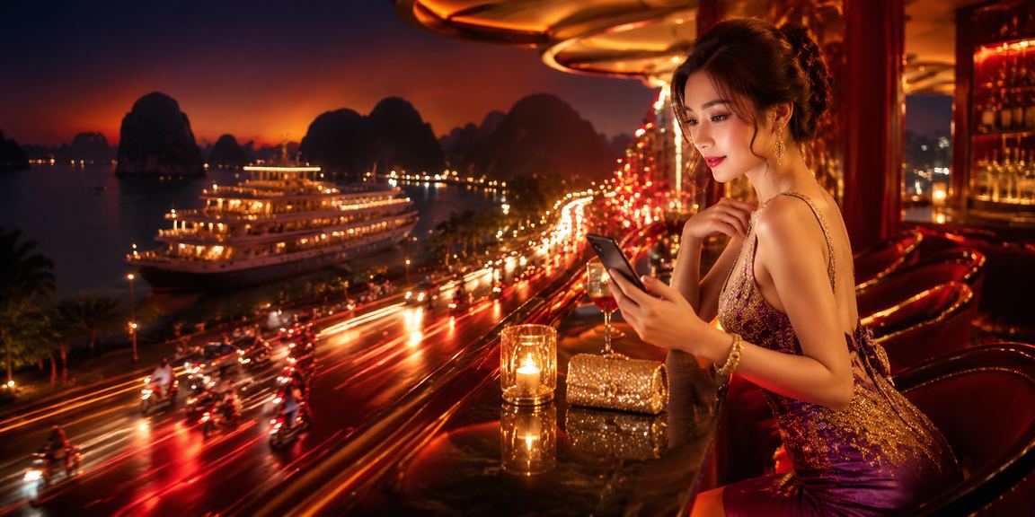 Giao diện neon VIP tại Hạ Long Bay trên màn hình di động