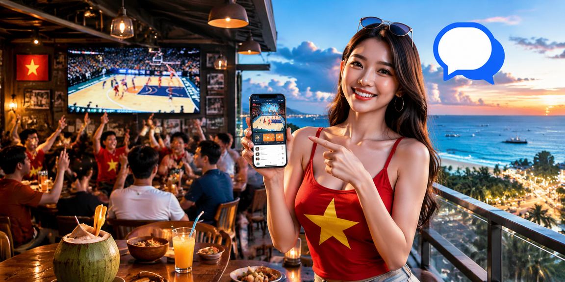 Người hâm mộ thể thao Hà Nội theo dõi cược bóng rổ bên bờ biển