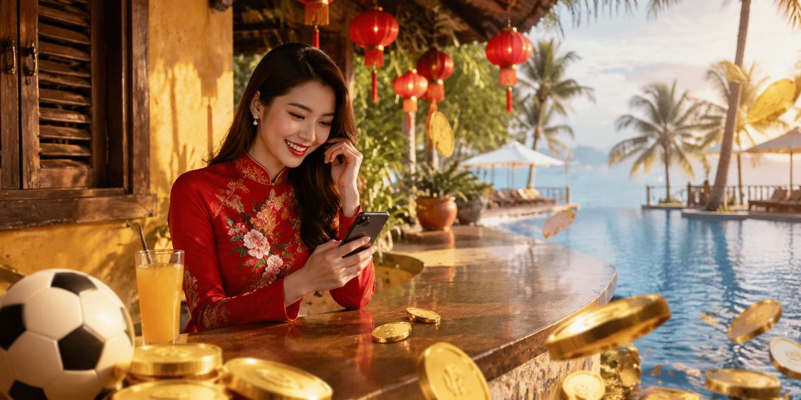 Giao diện trò chơi bài và thiên nhiên Hội An